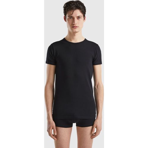 Benetton, T-shirt En Coton Bio Stretch, taille M, Noir - United Colors of Benetton - Modalova