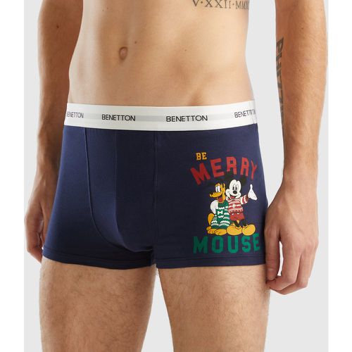 Benetton, Boxer Mickey En Coton Stretch, taille L, Bleu Foncé - United Colors of Benetton - Modalova