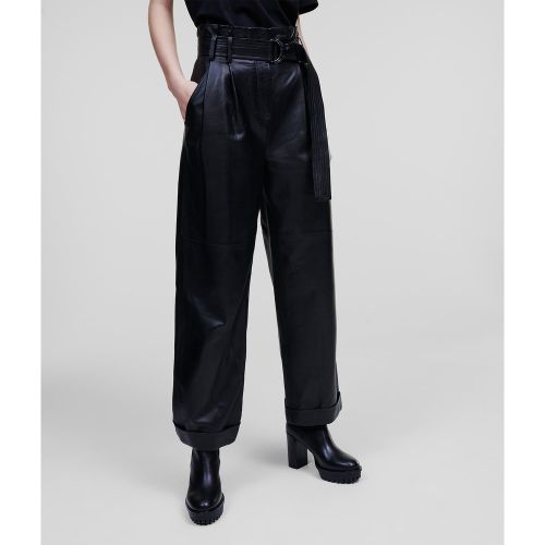 Pantalon En Cuir Taille Haute, , , Taille: 34 - Karl Lagerfeld - Modalova