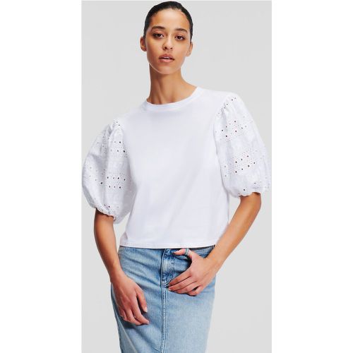 T-shirt Avec Broderie Anglaise, , , Taille: XL - Karl Lagerfeld - Modalova