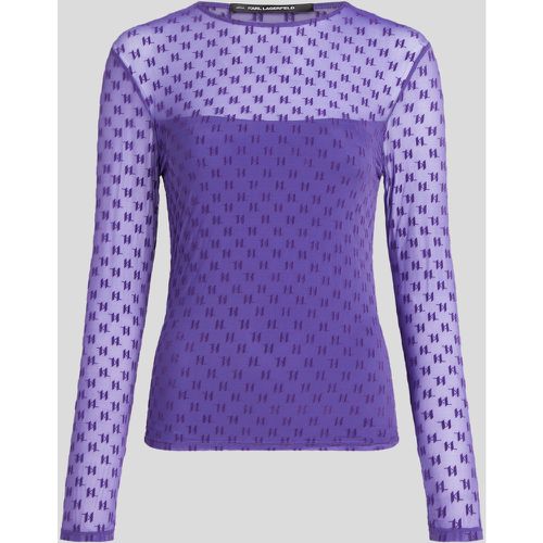 Haut En Mesh Kl Monogram, , , Taille: XL - Karl Lagerfeld - Modalova