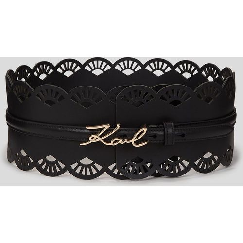 Ceinture Large À Motif Éventail K/signature, , , Taille: X65 - Karl Lagerfeld - Modalova