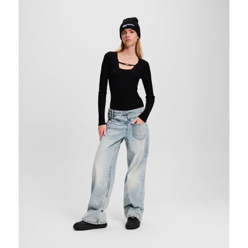 Jean Décontracté Taille Mi-haute Torsadé, , BLEU CLAIR DÉLAVÉ, Taille: W24 L30 - KL Jeans - Modalova