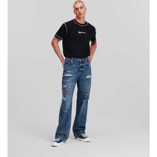 Jean Décontracté Effet Usé, , BLEU FONDU USÉ, Taille: 28 - KL Jeans - Modalova