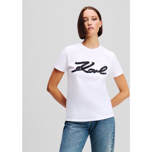 T-shirt En Bouclé Karl Signature, , , Taille: L - Karl Lagerfeld - Modalova