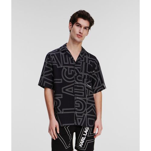 Chemise Avec Logo Karl Façon All-over, , CARRÉ NOIR/, Taille: XL - Karl Lagerfeld - Modalova