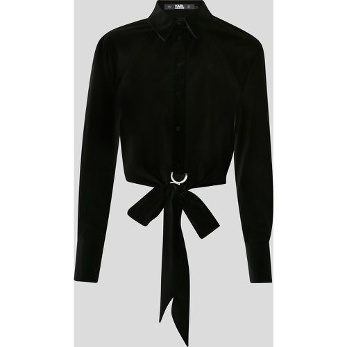 Chemise En Popeline Coupe Cropped Avec Anneau En D, , , Taille: X38 - Karl Lagerfeld - Modalova