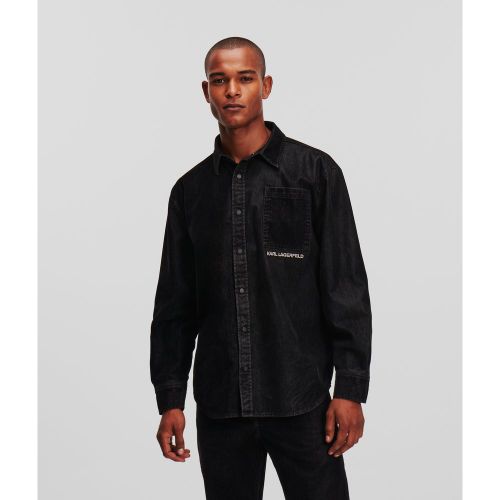 Chemise En Denim Floquée, , , Taille: L - Karl Lagerfeld - Modalova