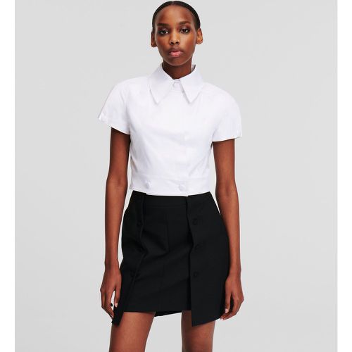 Chemisier Cropped À Manches Courtes, , , Taille: X38 - Karl Lagerfeld - Modalova