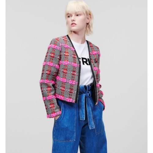 Veste En Bouclé, , Boucle Rose À Carreaux, Taille: 34 - Karl Lagerfeld - Modalova