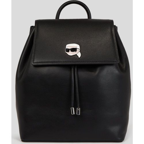 Sac À Dos En Cuir Avec Rabat Et Broche Ikon, , , Taille: One size - Karl Lagerfeld - Modalova