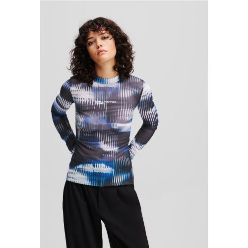 Haut En Maille Imprimé Glitch, , , Taille: L - Karl Lagerfeld - Modalova
