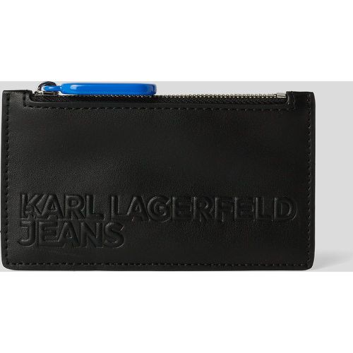 Porte-cartes Zippé En Cuir Avec Logo En Relief, , , Taille: X00 - KL Jeans - Modalova