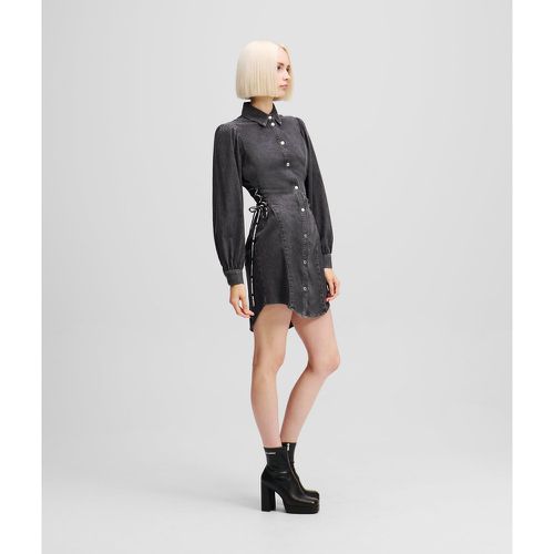 Robe-chemise En Denim À La Taille Nouée, , , Taille: XL - Karl Lagerfeld - Modalova