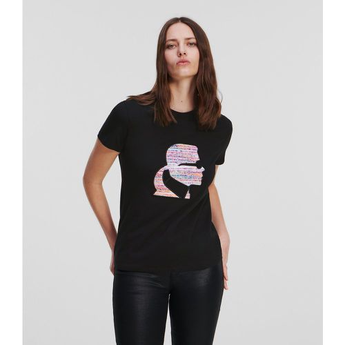 T-shirt Motif Profil Karl En Bouclé, , , Taille: XL - Karl Lagerfeld - Modalova