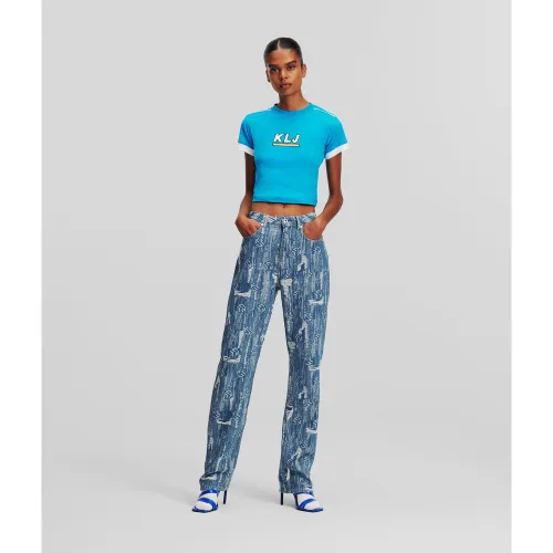 Jean Droit Monogram Taille Haute Effet Usé, , , Taille: W25 L30 - KL Jeans - Modalova