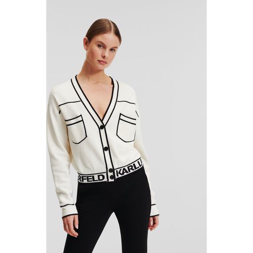 Cardigan Cropped Avec Logo Karl, , , Taille: XXL - Karl Lagerfeld - Modalova