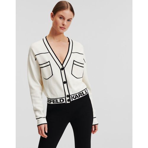 Cardigan Cropped Avec Logo Karl, , , Taille: XXS - Karl Lagerfeld - Modalova