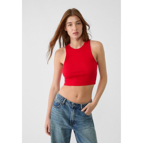 Top cropped basique sans manches en maille côtelée M - Stradivarius - Modalova