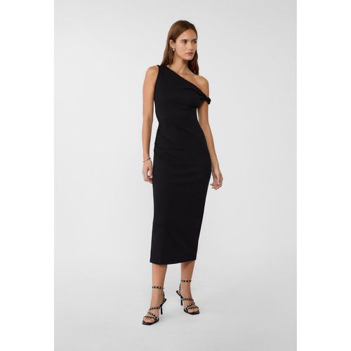 Robe midi à décolleté asymétrique S - Stradivarius - Modalova