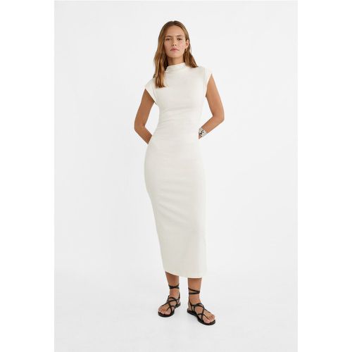 Robe midi col cheminée Écru M - Stradivarius - Modalova