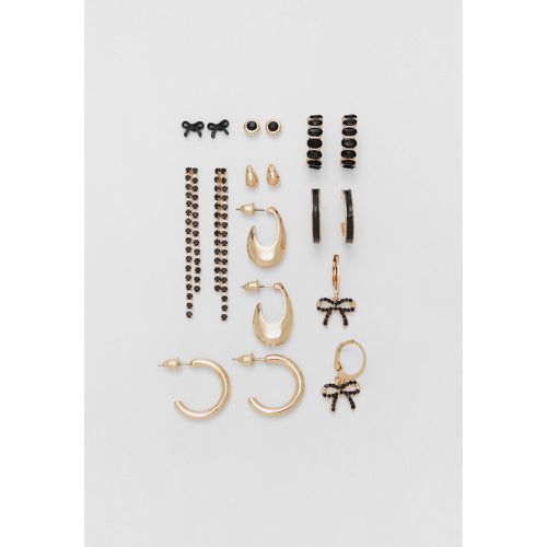 Lot de 9 paires de boucles d’oreilles mini-goutte et strass OS - Stradivarius - Modalova