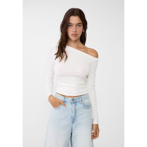 Top décolleté asymétrique Écru XL - Stradivarius - Modalova