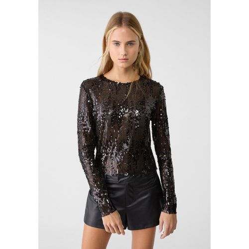 Top pailleté à manches longues XS - Stradivarius - Modalova