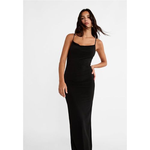 Robe longue à décolleté drapé S - Stradivarius - Modalova