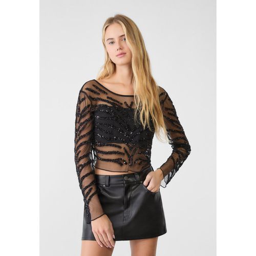 Top brodé dos croisé XS - Stradivarius - Modalova