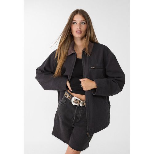 Blouson à col contrastant et poches XS - Stradivarius - Modalova