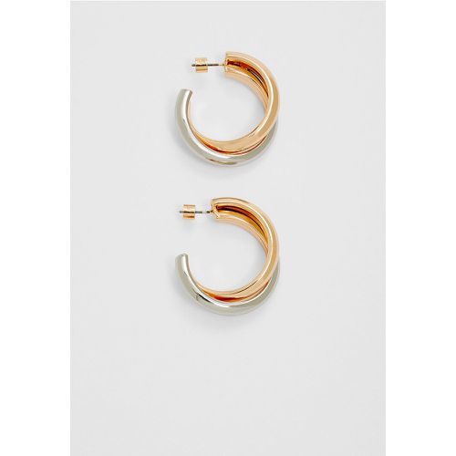 Boucles d’oreilles double anneau contrastantes OS - Stradivarius - Modalova