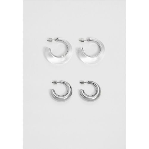 Lot 2 paires de boucles d’oreilles anneaux transparents OS - Stradivarius - Modalova