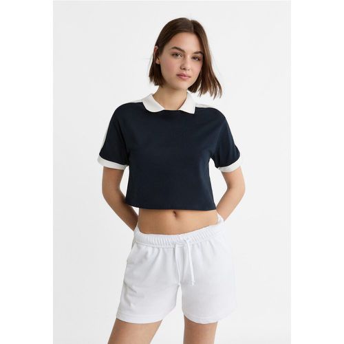 T-shirt polo contrastant XS - Stradivarius - Modalova