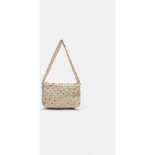 Sac bandoulière crochet perles Écru OS - Stradivarius - Modalova