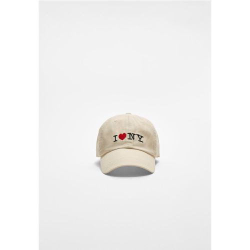 Casquette I love NY Écru OS - Stradivarius - Modalova