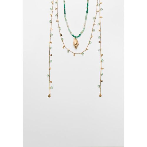 Set de 2 colliers avec perles et coquillage OS - Stradivarius - Modalova
