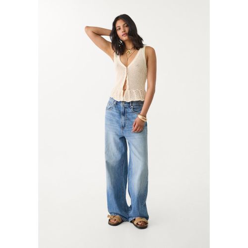 Top en maille ajourée à boutons XS - Stradivarius - Modalova