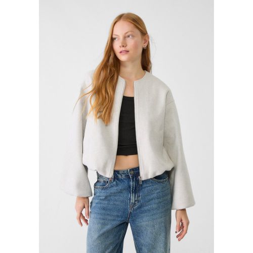 Blouson bomber soft Écru XS - Stradivarius - Modalova