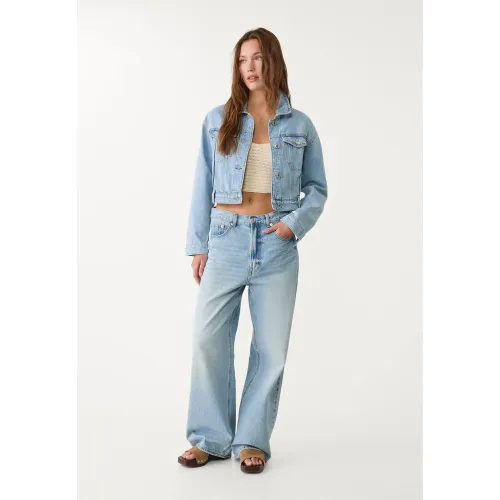 Veste en jean coupe boxy XS - Stradivarius - Modalova