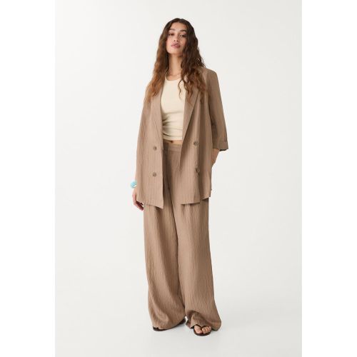 Veste kimono rayée en lin XS - Stradivarius - Modalova