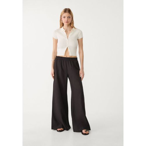 Pantalon palazzo fluide lin XS - Stradivarius - Modalova