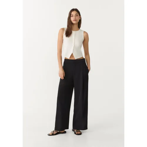 Pantalon jupe-culotte habillé pinces XS - Stradivarius - Modalova