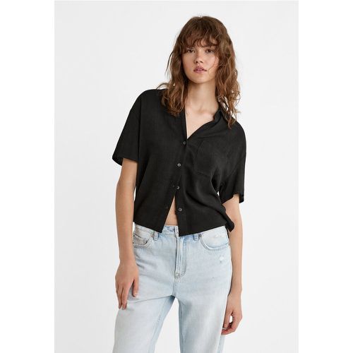 Chemise manches courtes avec lin XS - Stradivarius - Modalova