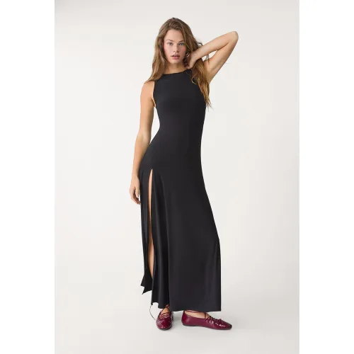 Robe midi fluide fendue XS - Stradivarius - Modalova