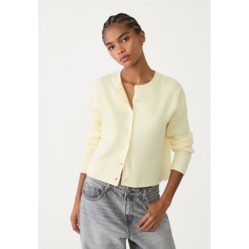 Veste en maille à boutons et bord-côte XS - Stradivarius - Modalova