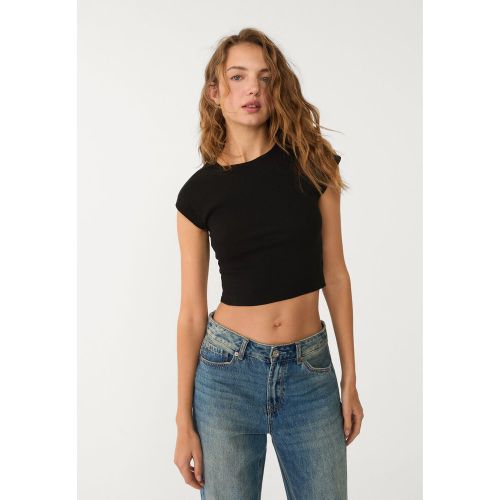 T-shirt cropped basique près du corps XS - Stradivarius - Modalova