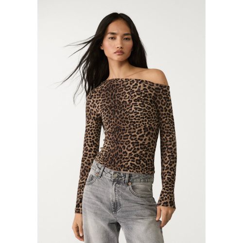 Top encolure asymétrique imprimé animal XS - Stradivarius - Modalova