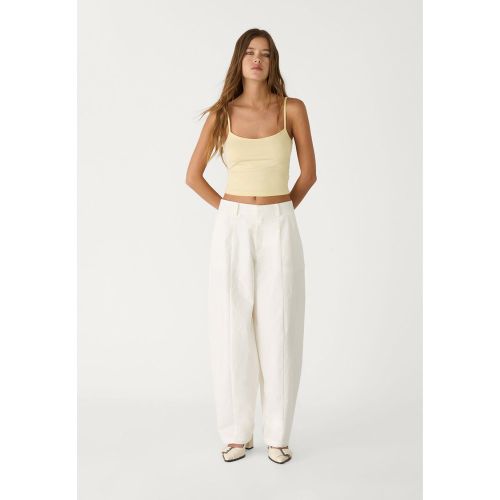 Pantalon popeline ballon Écru 32 - Stradivarius - Modalova
