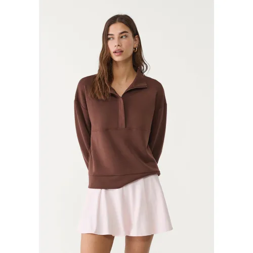 Sweat avec fermeture Éclair doux au toucher XS - Stradivarius - Modalova